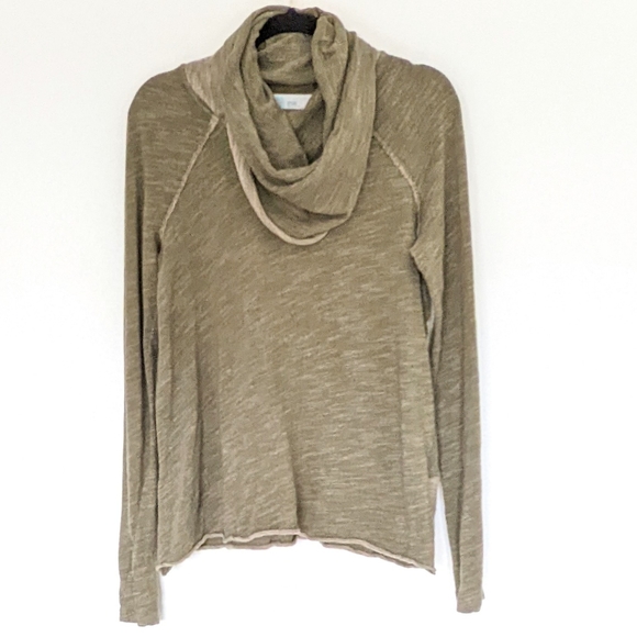 Free People Beach Cocoon Top One Body Funnel Neck Top Rolled Hem  Green - Picture 14 of 16